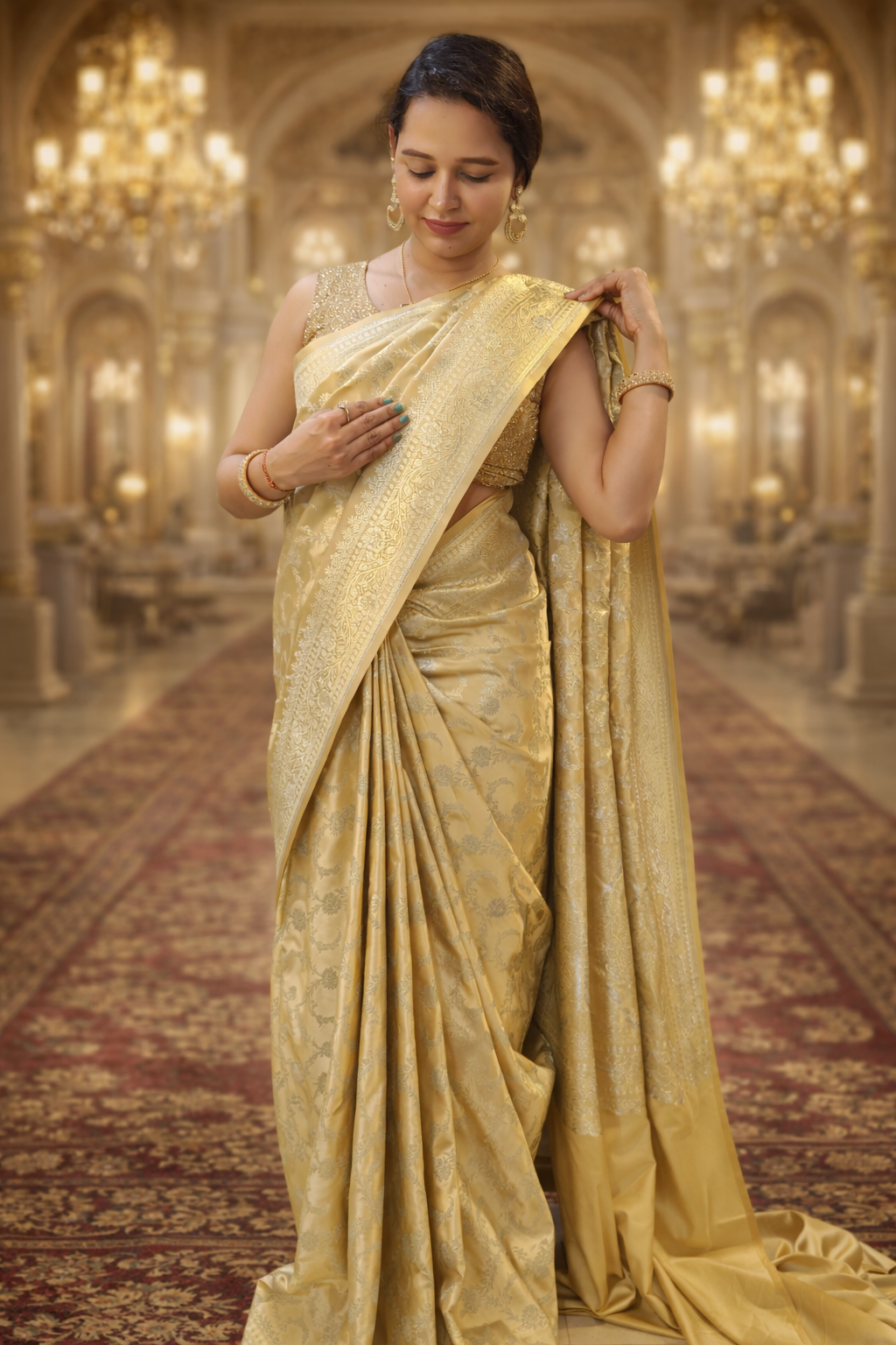 Art Mashru Golden Grace Saree