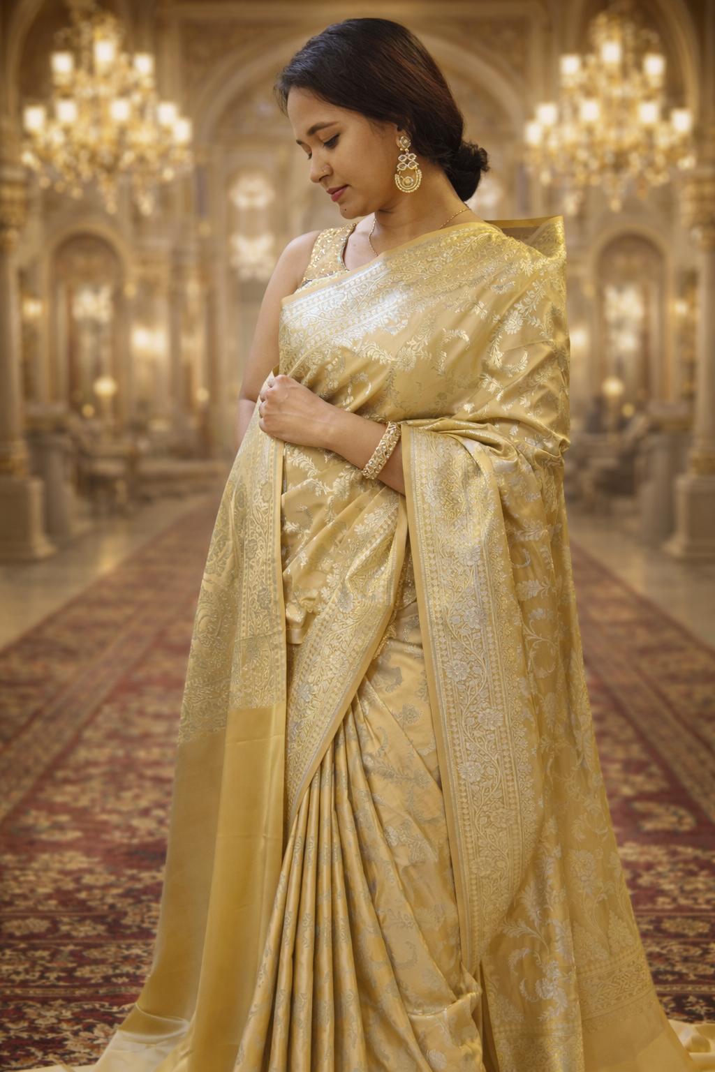 Art Mashru Golden Grace Saree