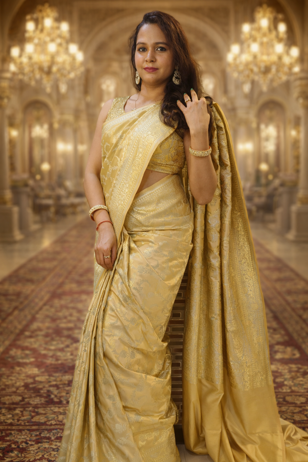 Art Mashru Golden Grace Saree