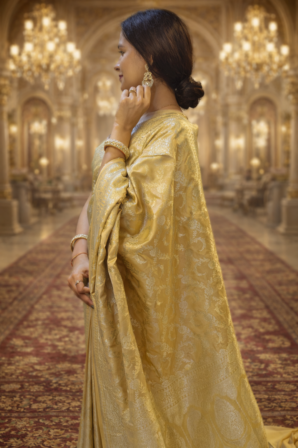Art Mashru Golden Grace Saree