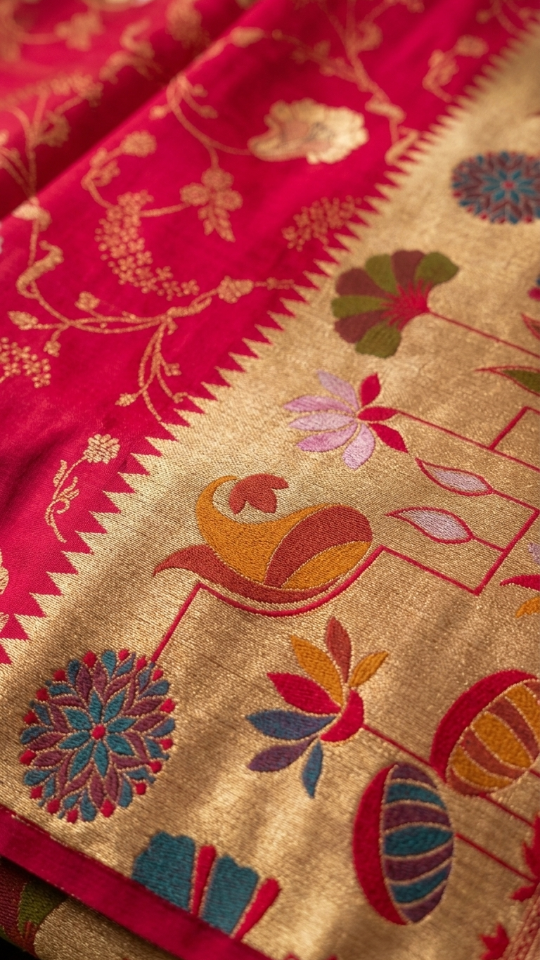 Poridar Art Iskar Border Banarasi Saree