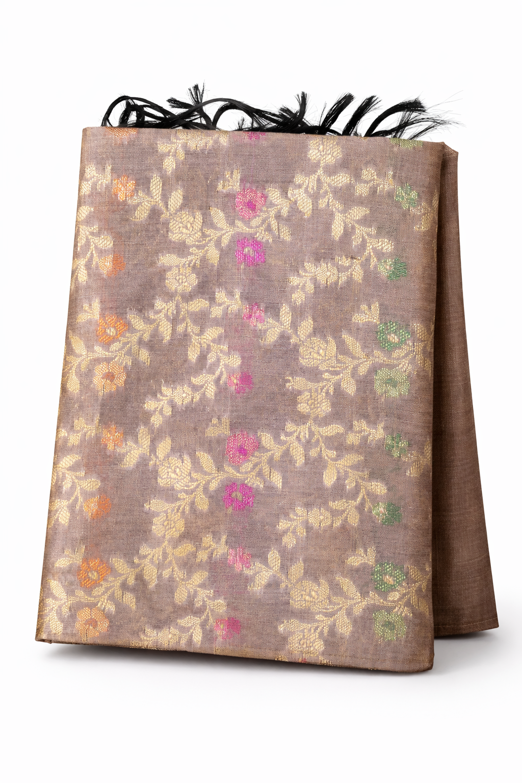 Banarasi Minedar Cotton Suit Dress Material with Floral Dupatta
