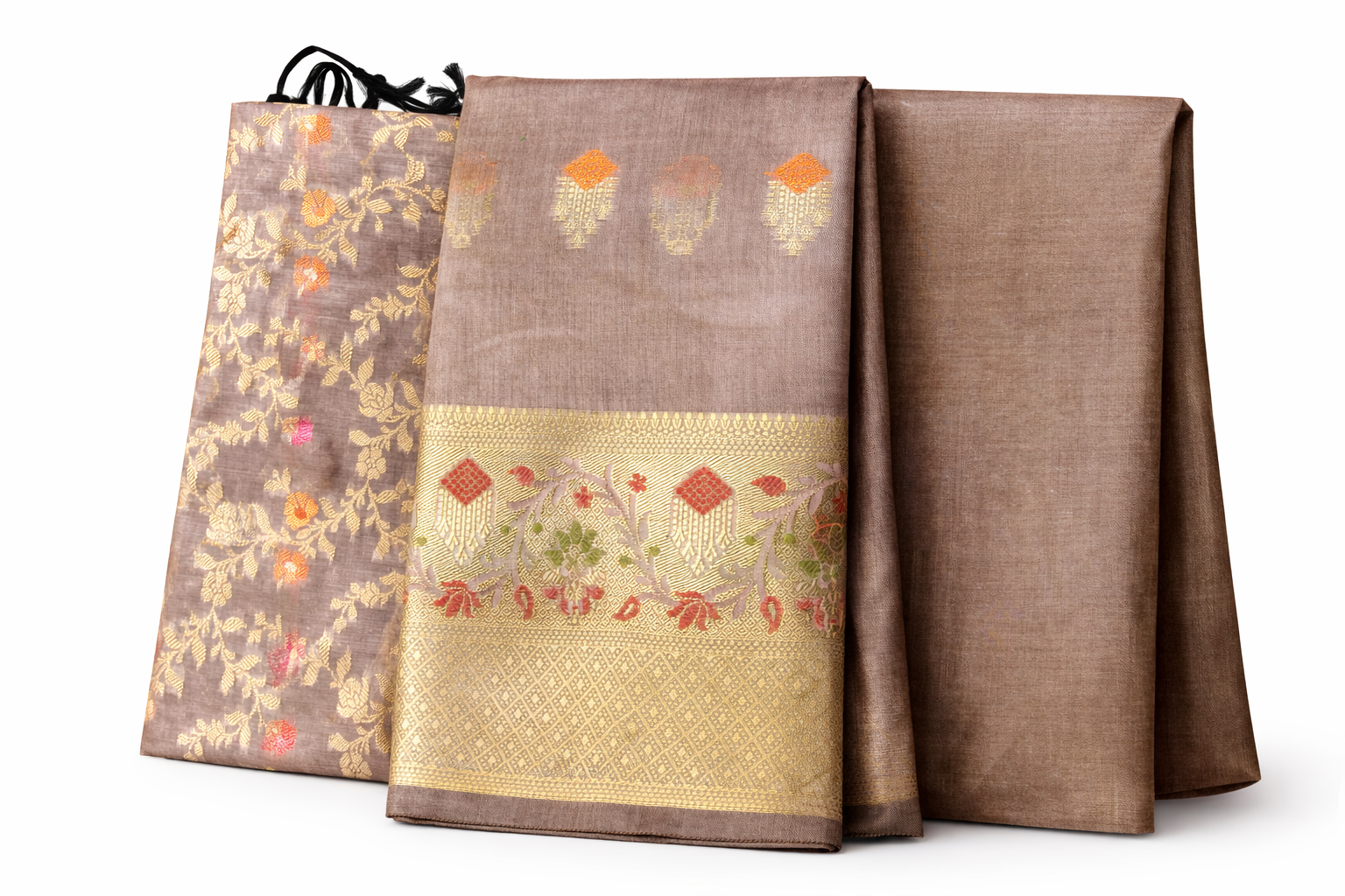 Banarasi Minedar Cotton Suit Dress Material with Floral Dupatta