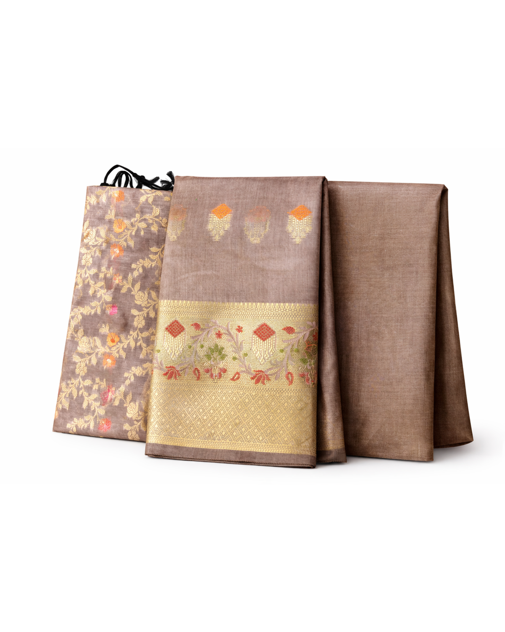 Banarasi Minedar Cotton Suit Dress Material with Floral Dupatta