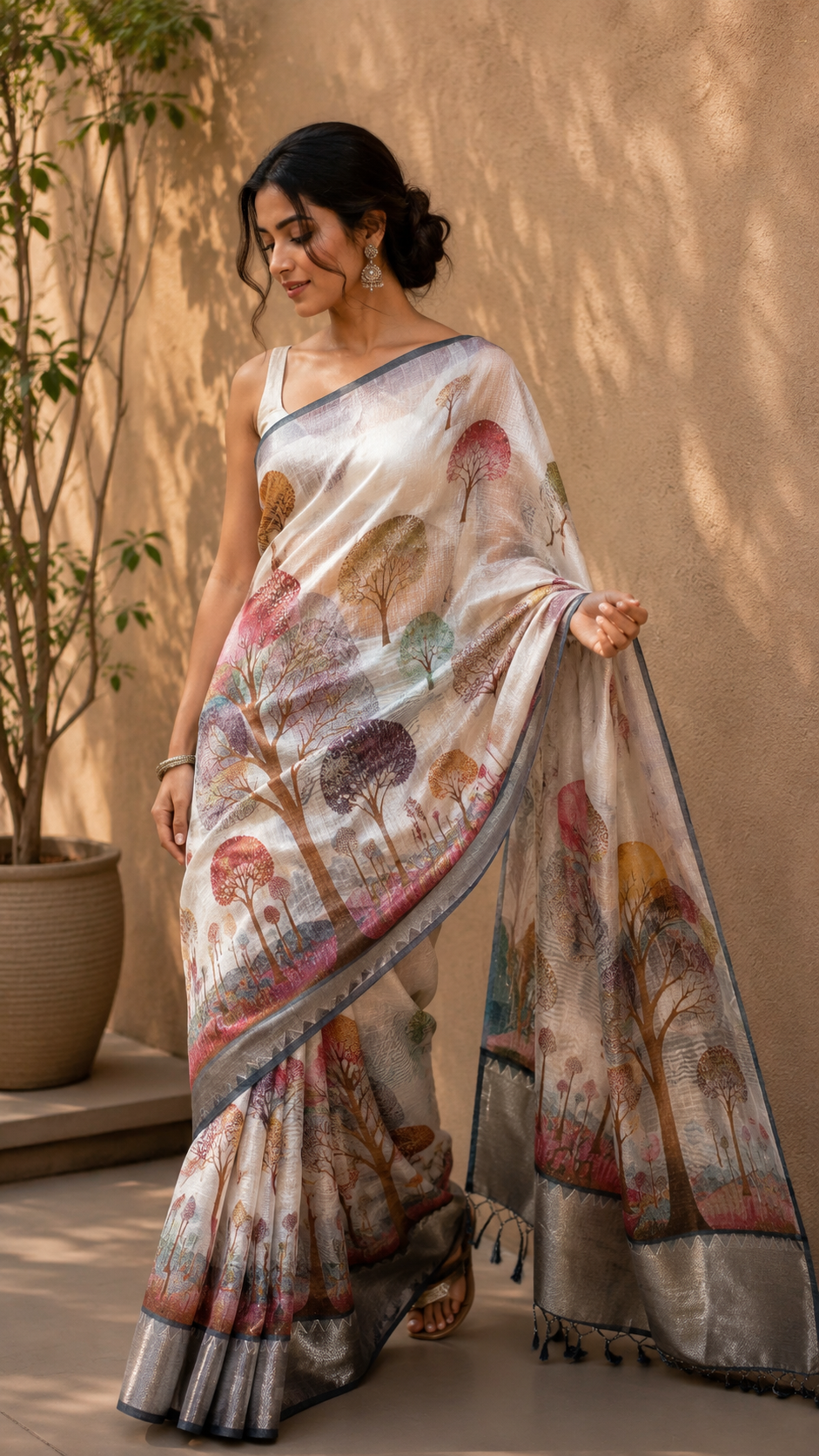 Mangal-Kari Jacquard Print Saree