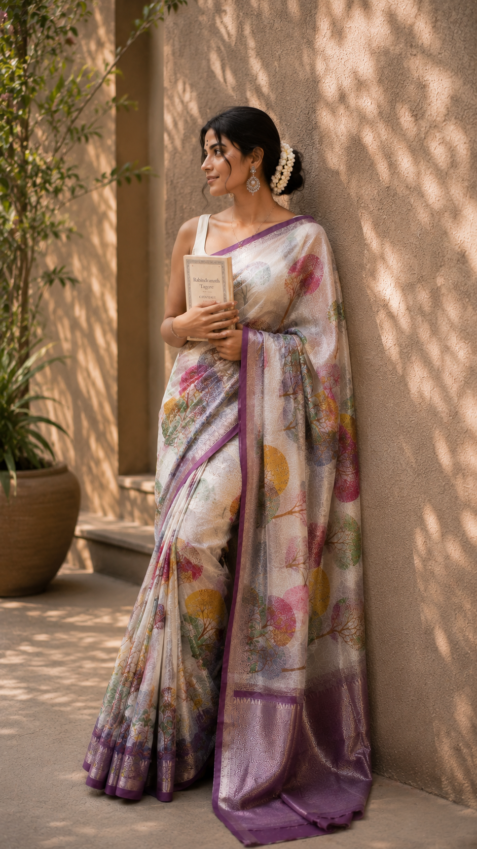 Mangal-Kari Jacquard Print Saree
