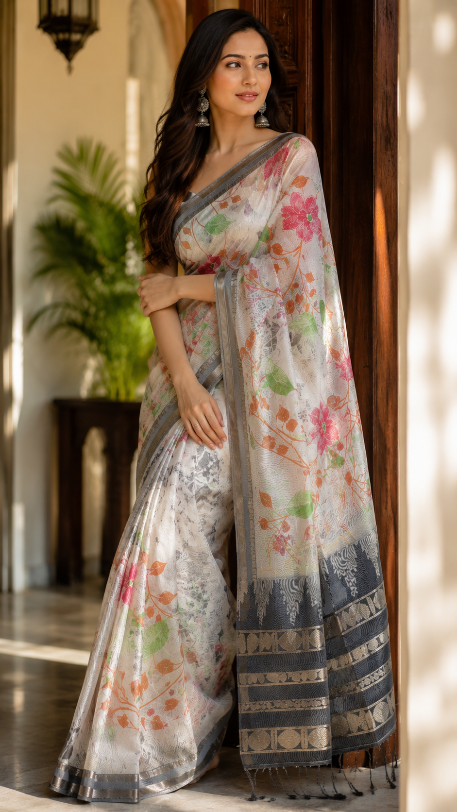 Mangalgiri Floral Wave Traditional Saree