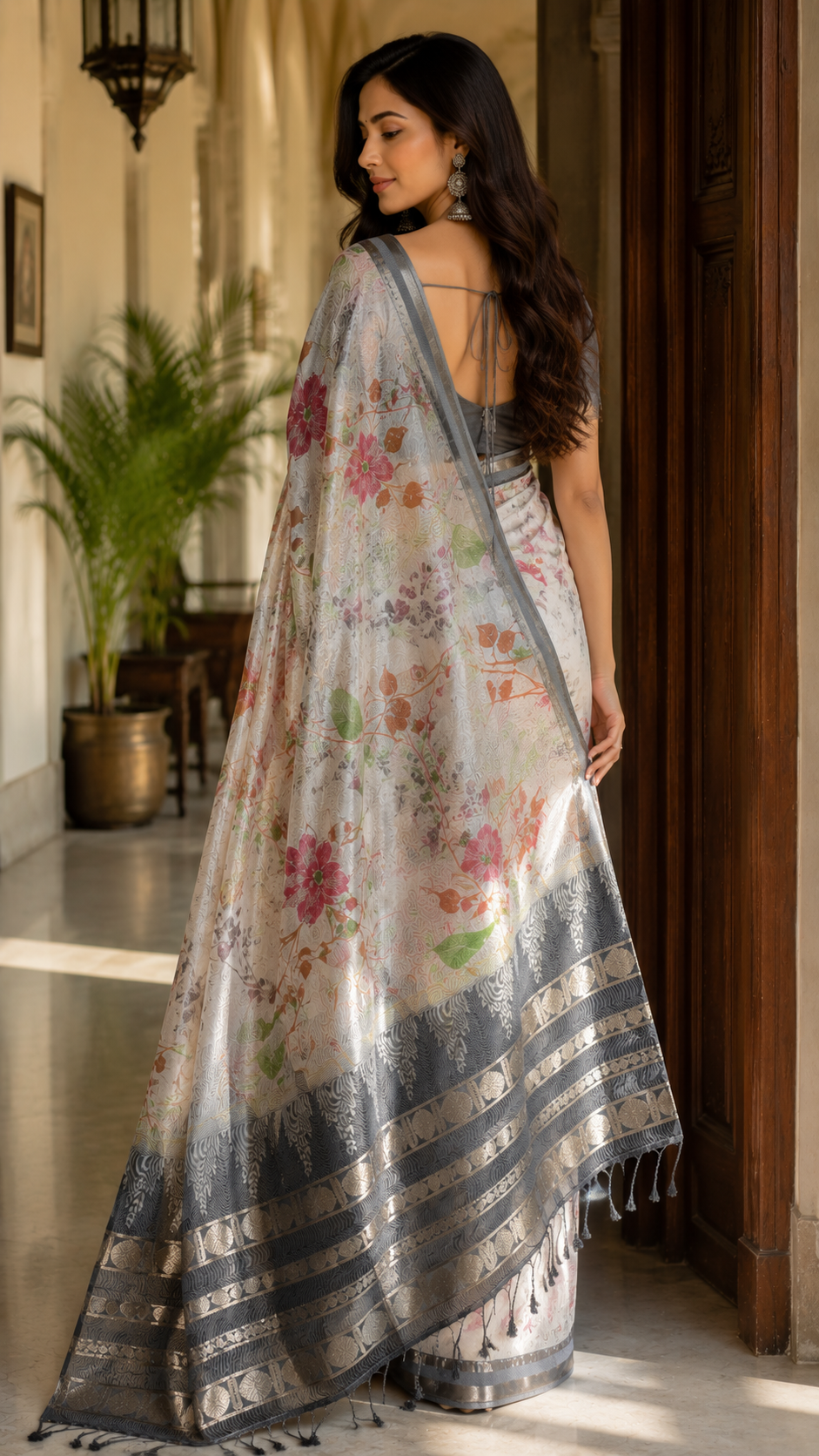Mangalgiri Floral Wave Traditional Saree