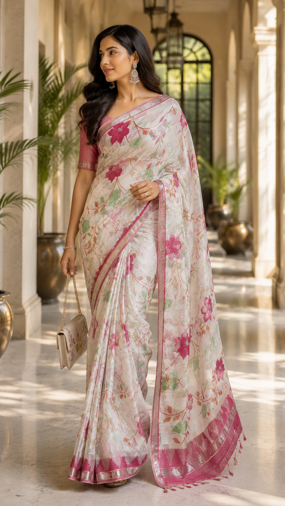 Mangalgiri Floral Wave Traditional Saree