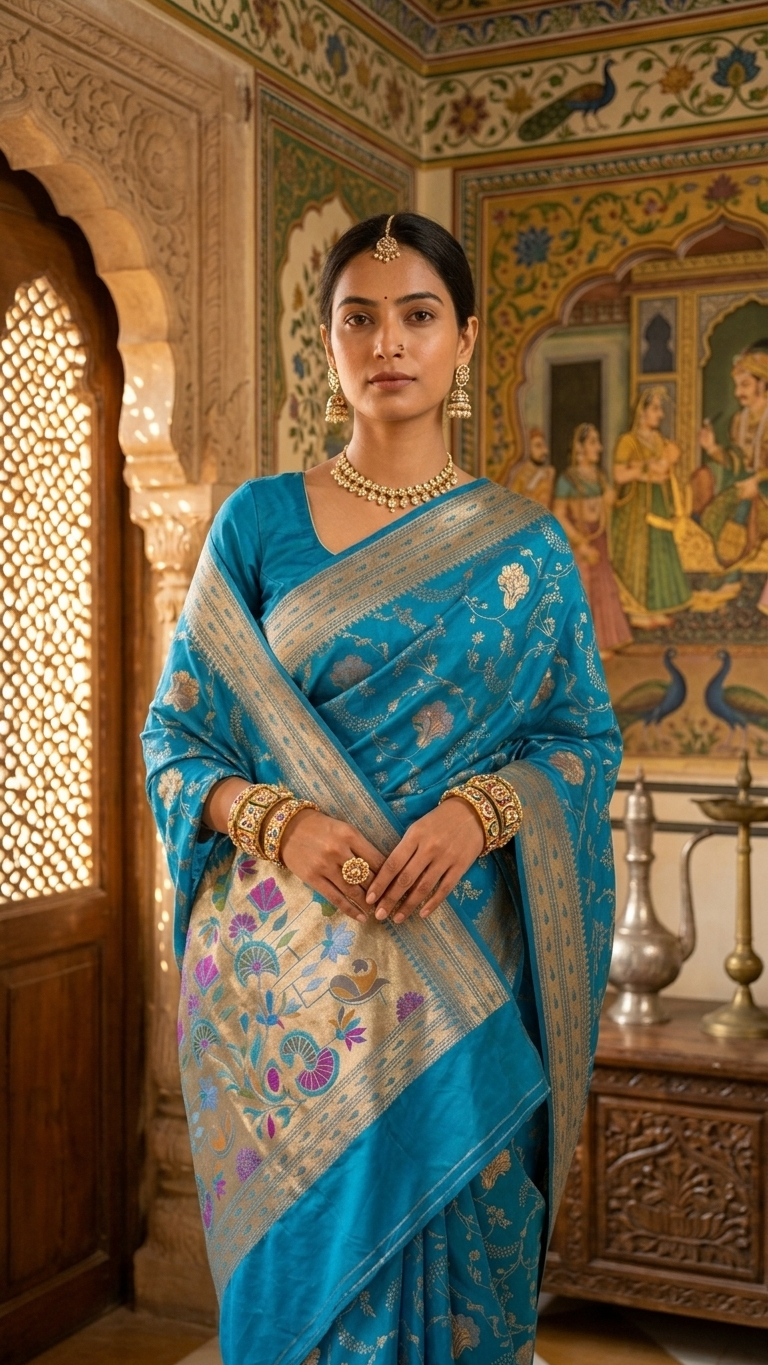 Poridar Art Iskar Border Banarasi Saree