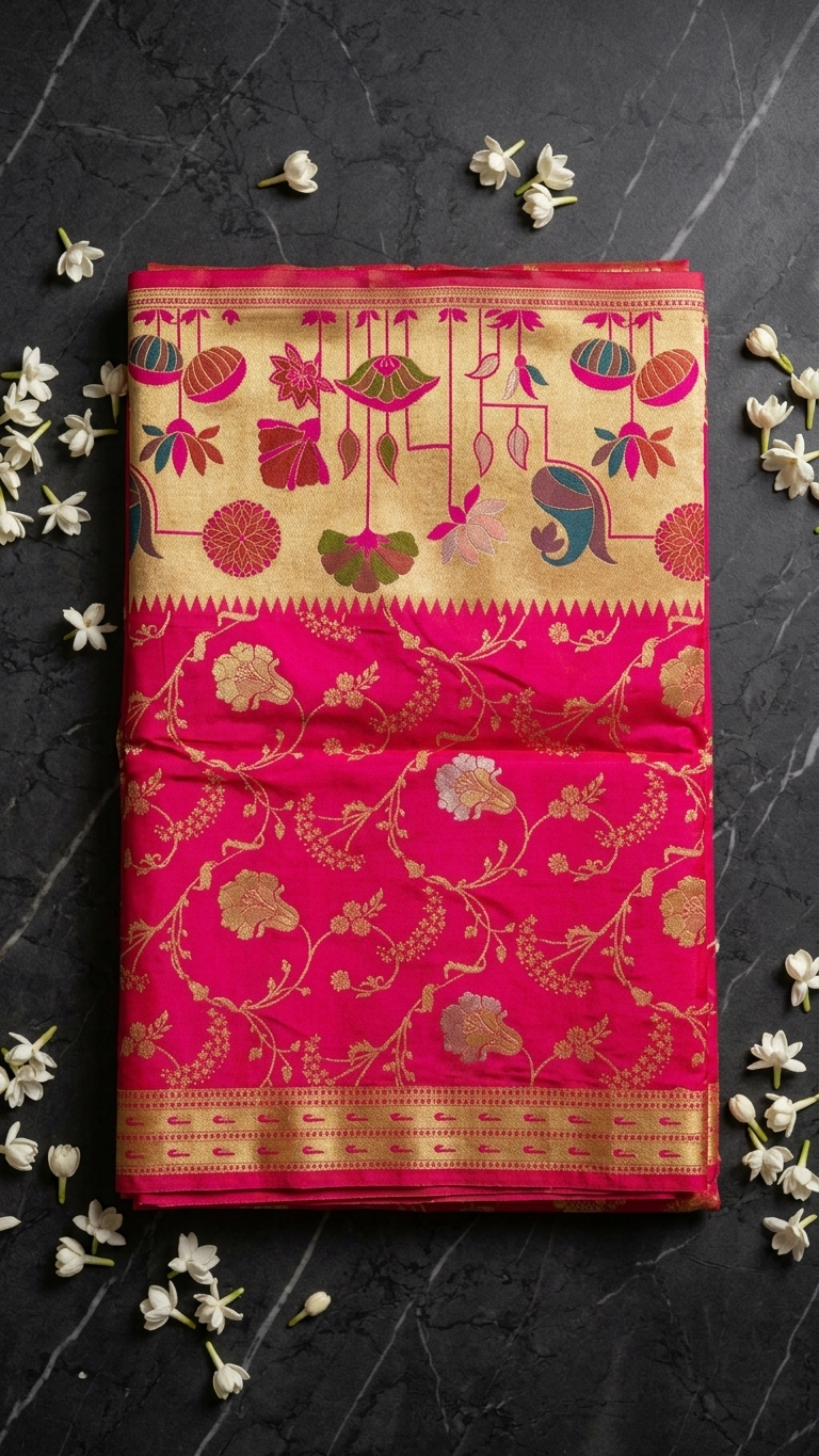 Poridar Art Iskar Border Banarasi Saree