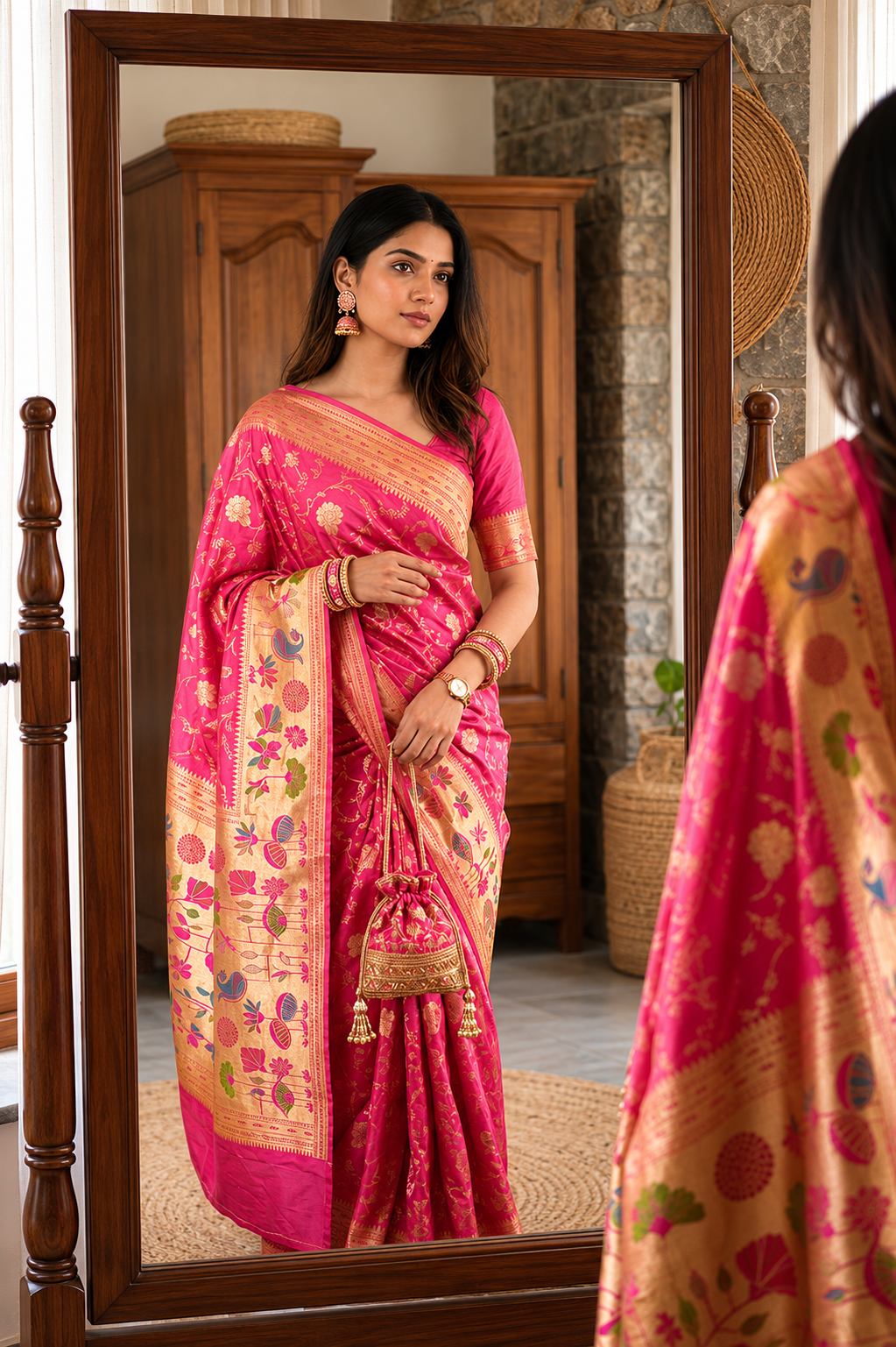 Poridar Art Iskar Border Banarasi Saree