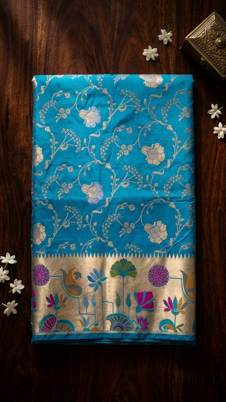 Poridar Art Iskar Border Banarasi Saree