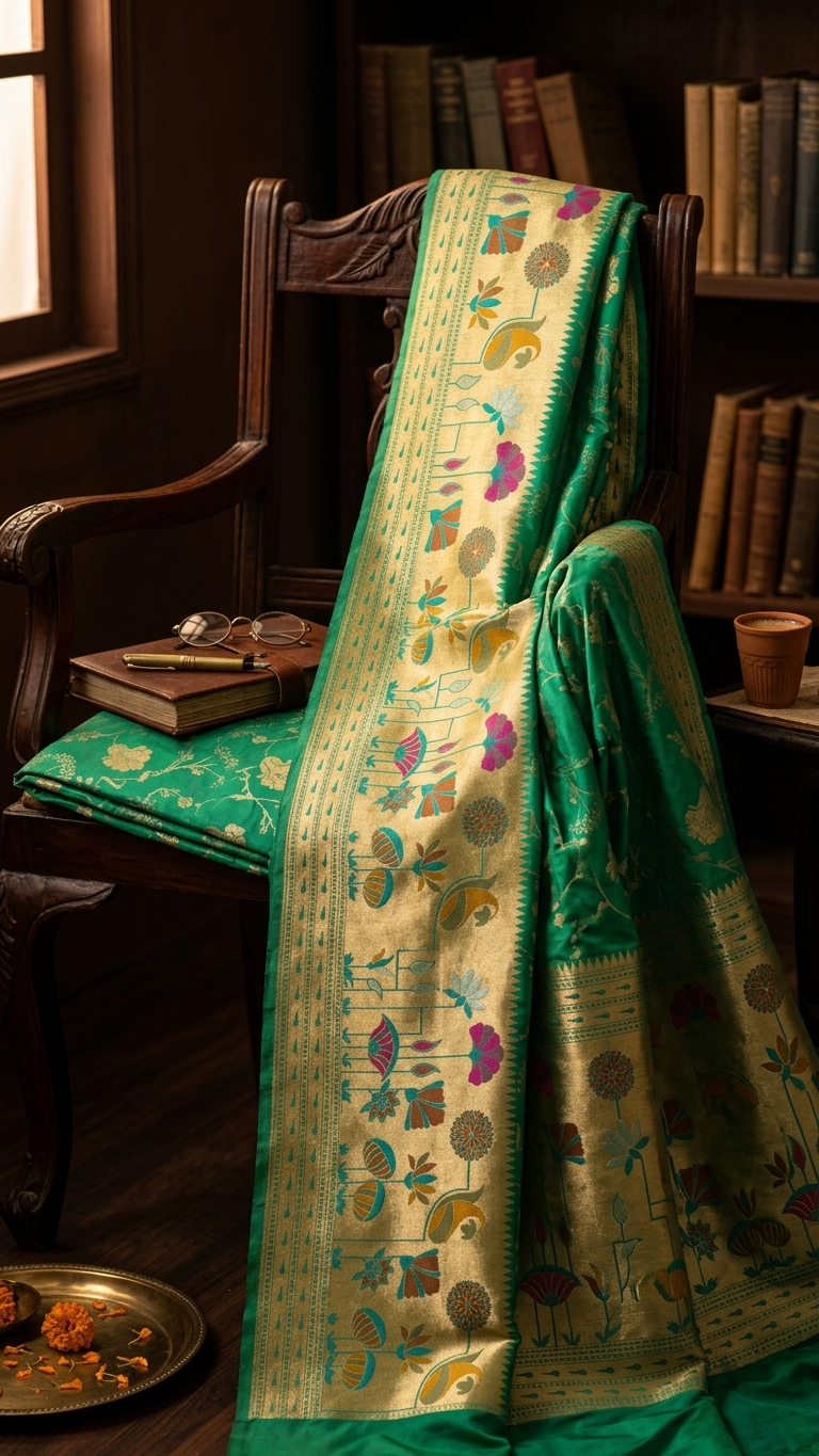 Poridar Art Iskar Border Banarasi Saree