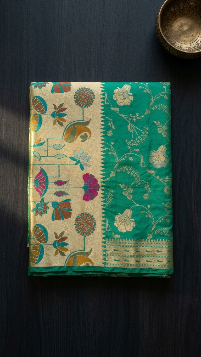 Poridar Art Iskar Border Banarasi Saree